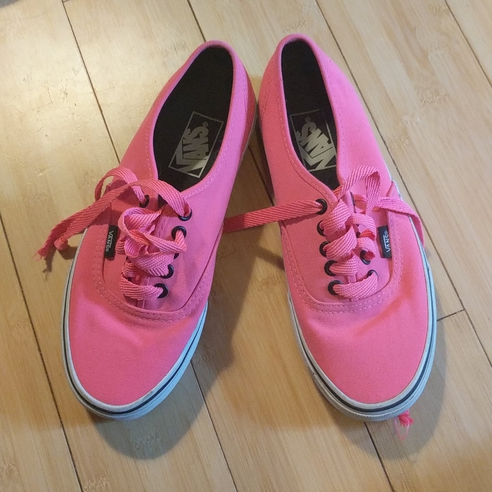 Vans classic hot pink neon shoes